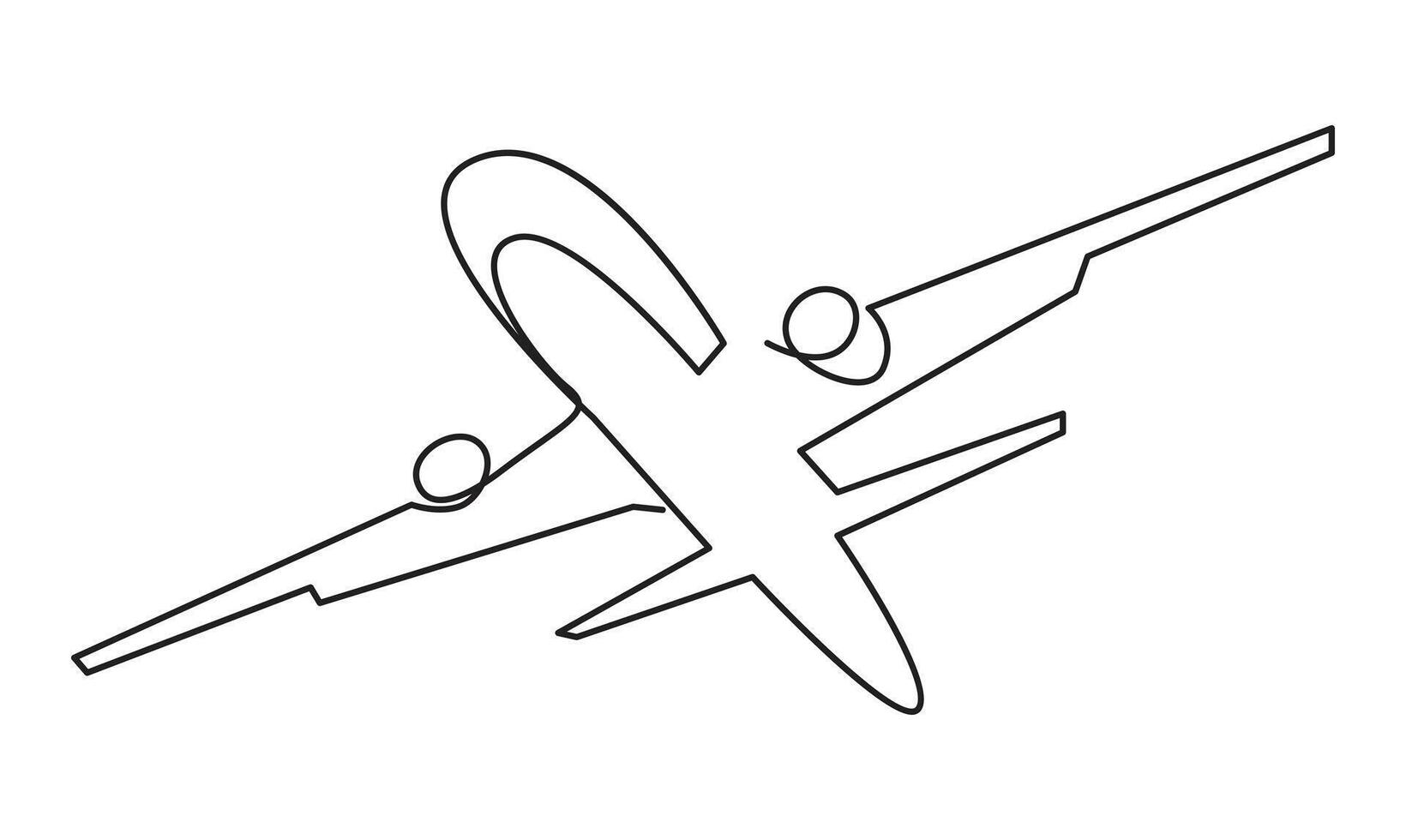 Single line drawing of flying up airplane concept of world travel vector