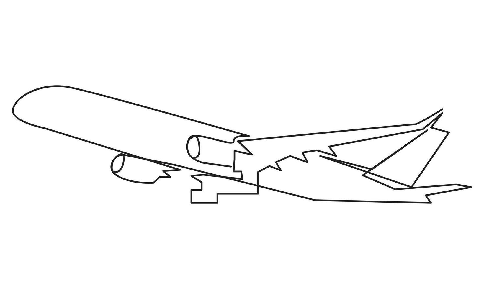 Premium one Continuous line drawing of flying up airplane concept of world travel vector