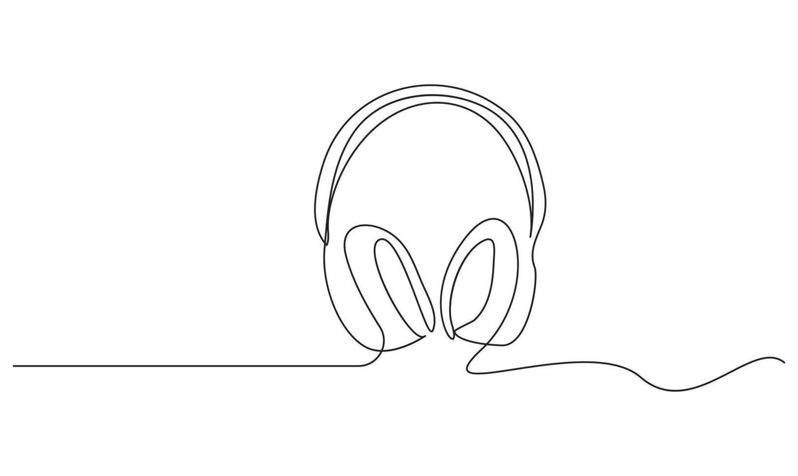 one continuous line drawing of headphones speaker headset gadget and earphones devices minimalist. vector