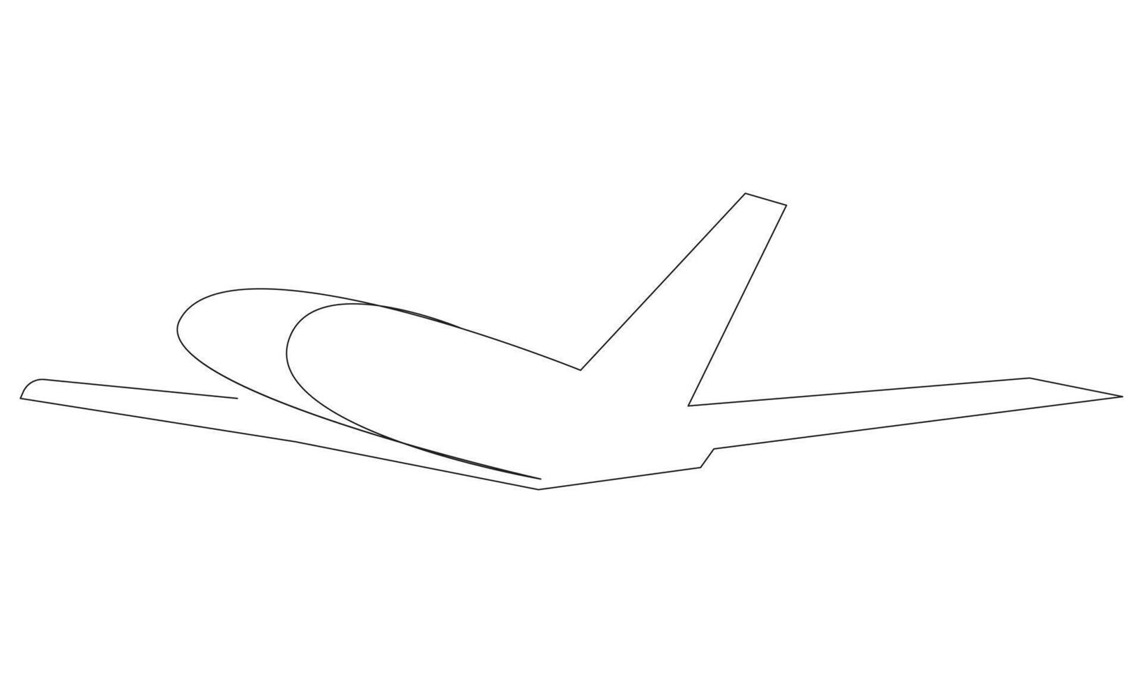One Continuous line drawing of flying up airplane on white background vector