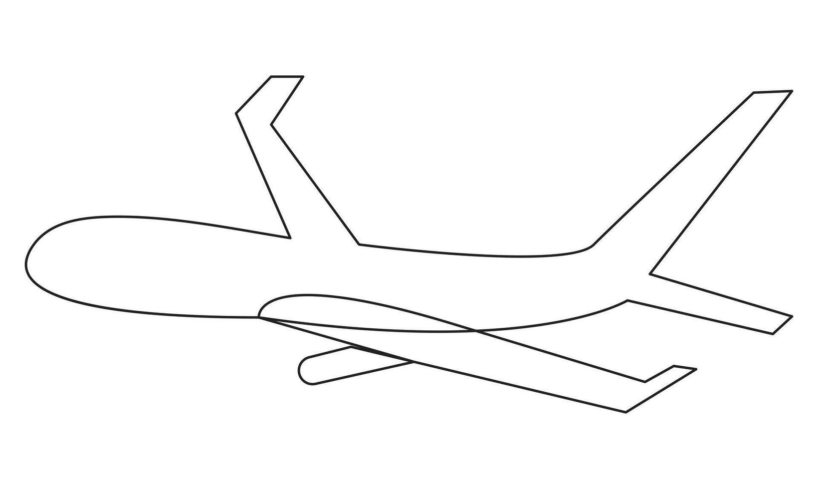 One Continuous line drawing airplane concept of world travel vector