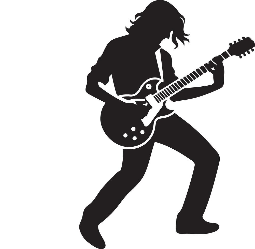 Stunning Guitarist Musician Silhouette Art for Creative Projects vector