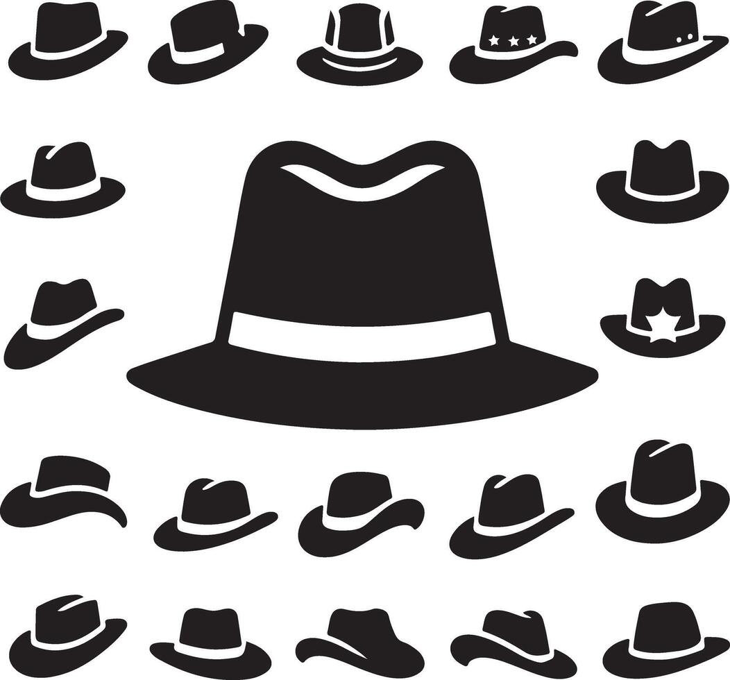 High Quality Hat Head Silhouette Design for Graphic Use vector
