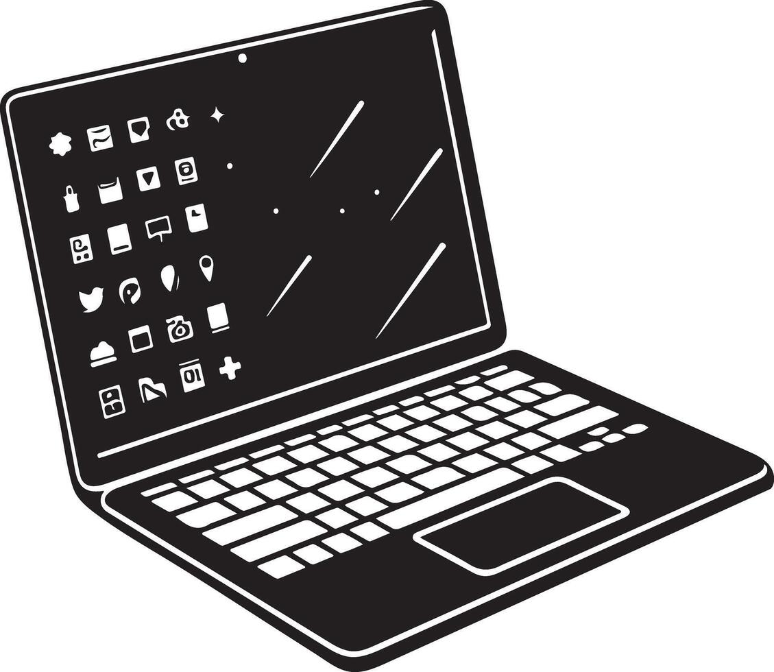 Professional Laptop Graphic Illustrations for Print and Web vector