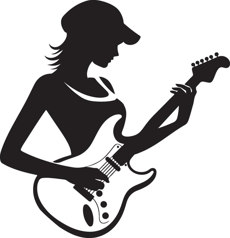 Explore Beautiful Guitarist Musician Silhouette Illustrations Today vector