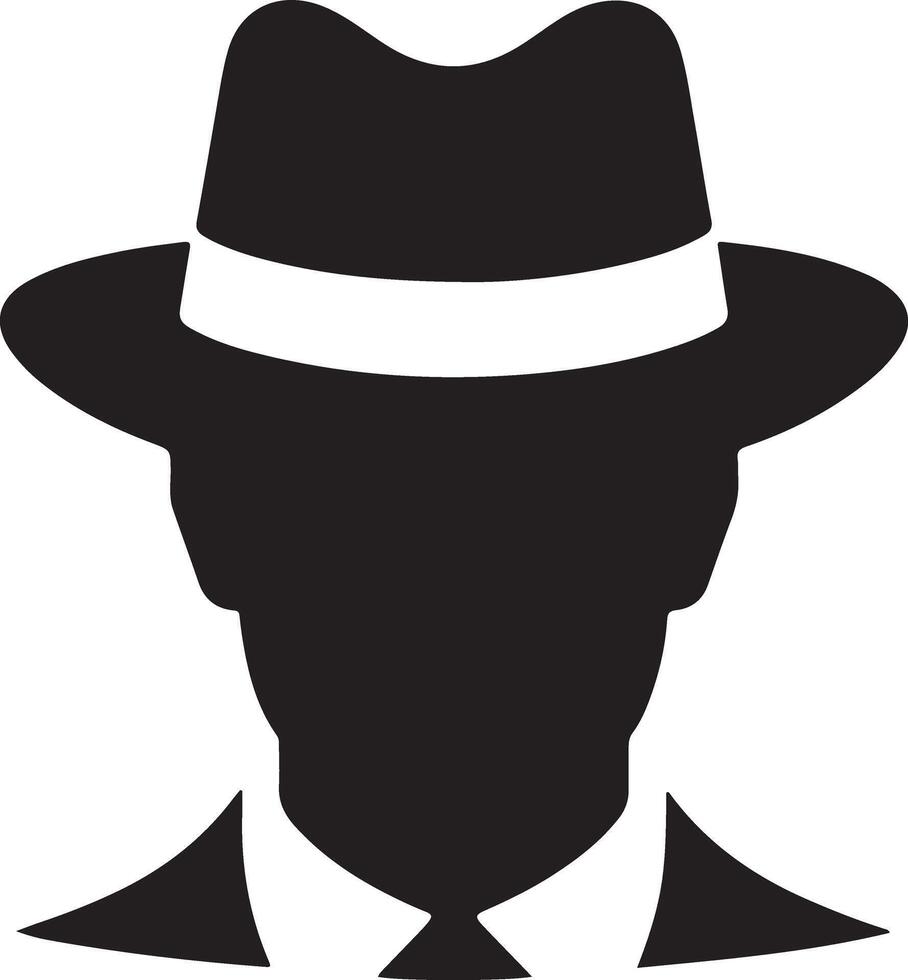 Unique Hat Head Silhouette Art for Creative Projects vector