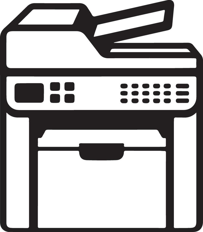 High Quality Illustration of Photocopier Silhouette vector