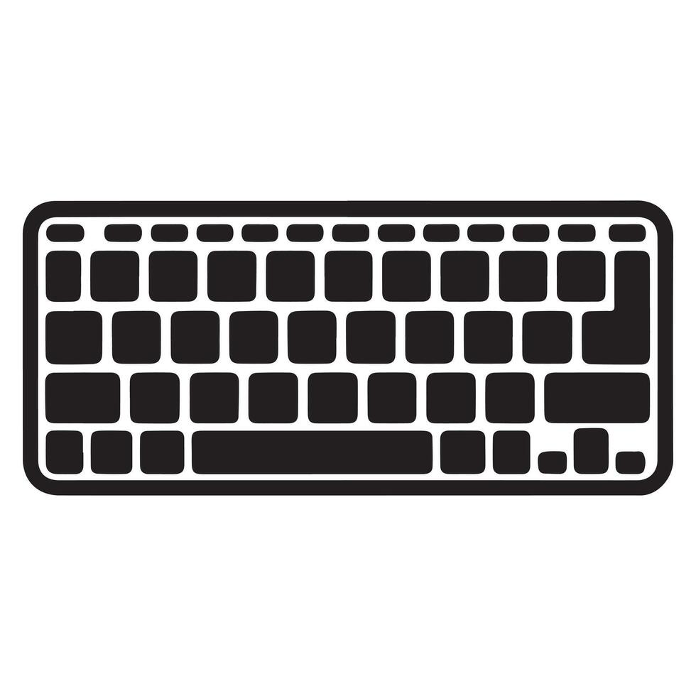 Professional Keyboard Silhouette Illustration for Projects vector