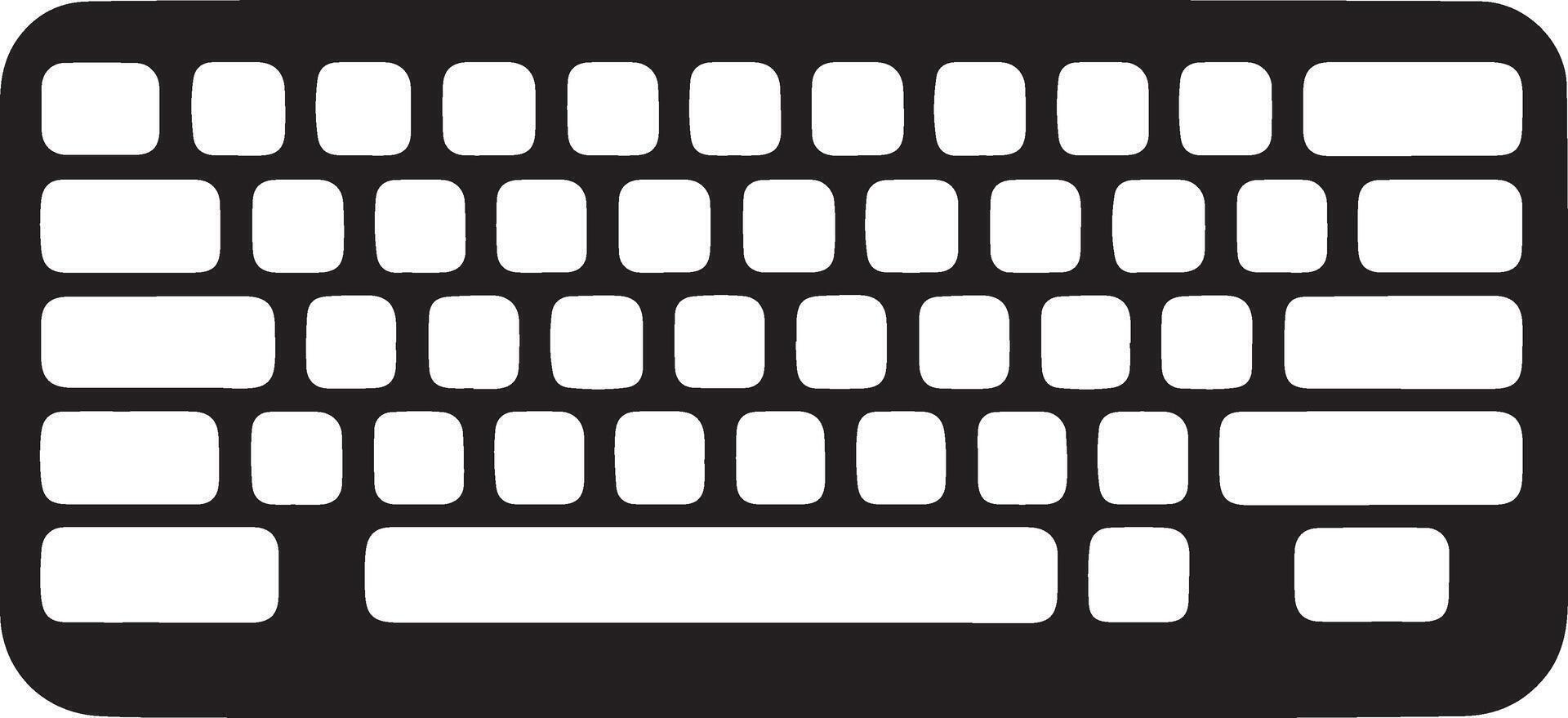 Dynamic Keyboard Silhouette Illustration for Designers vector