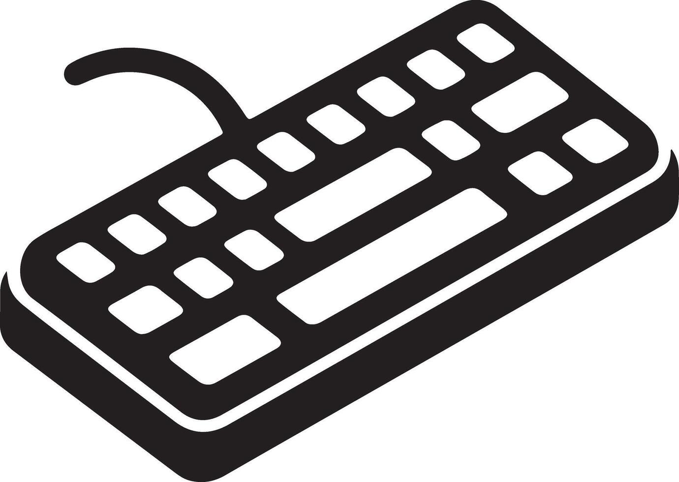 Stylish Computer Keyboard Silhouette Design Resource vector