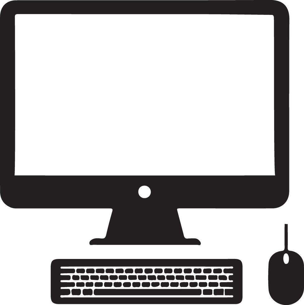 Elegant Computer Silhouette Symbol Design vector