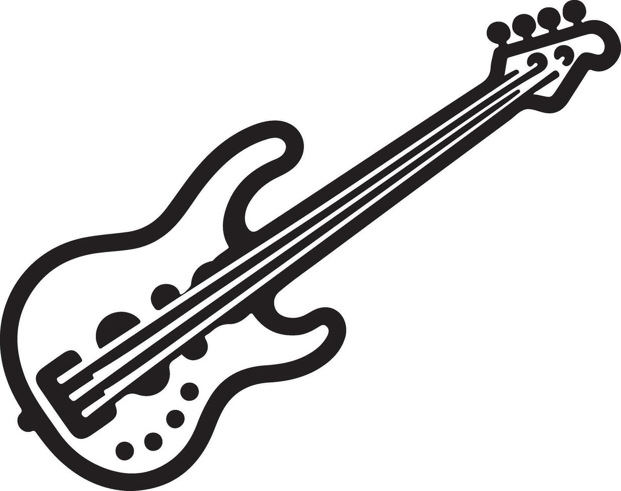 Versatile Bass Guitar Silhouette Image for Print and Web vector