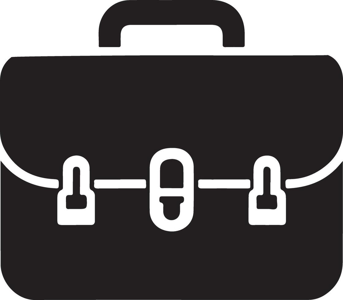 Elegant Briefcase Icon Silhouette for Business Use vector