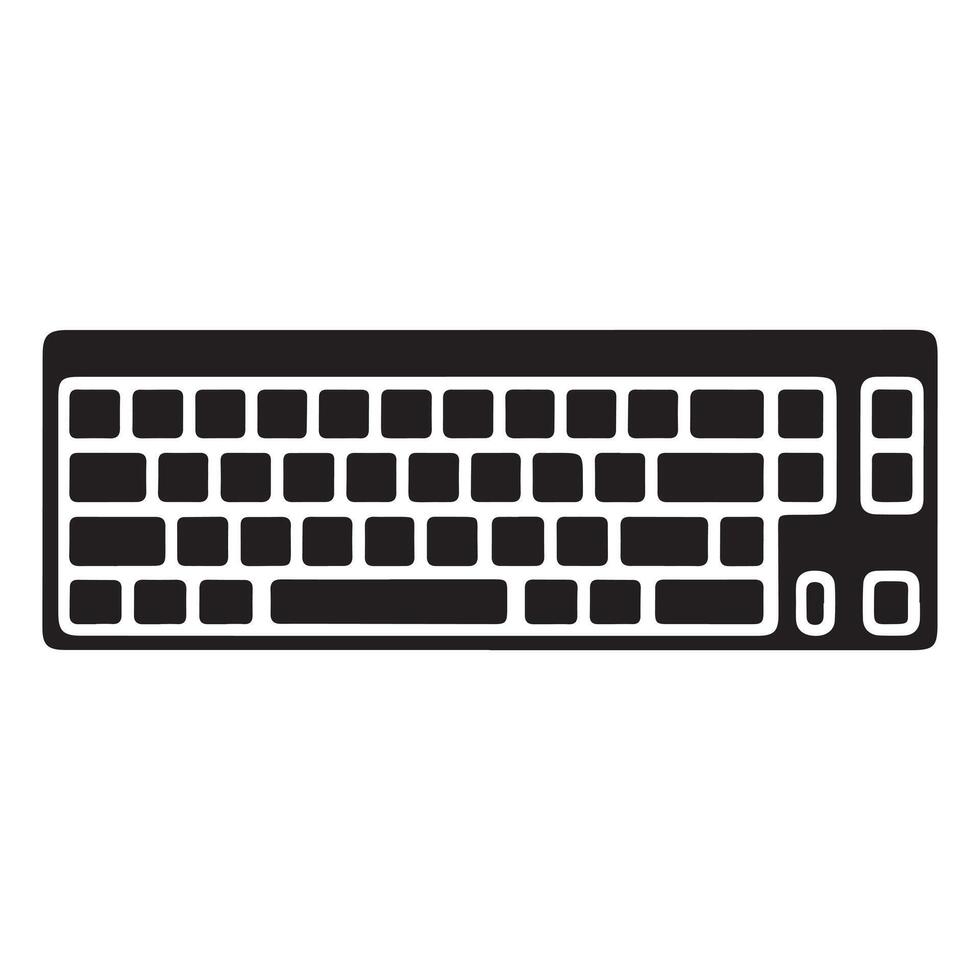 High Quality Computer Keyboard Silhouette Image vector