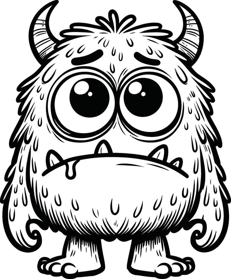 A cartoon monster with big eyes and big teeth vector