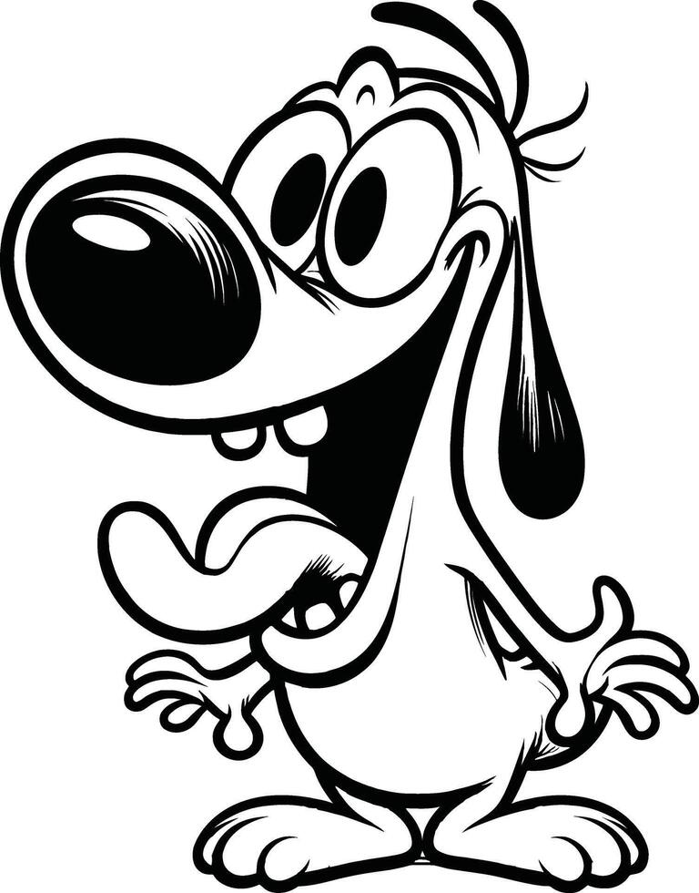 Cartoon dog with tongue out and tongue out vector