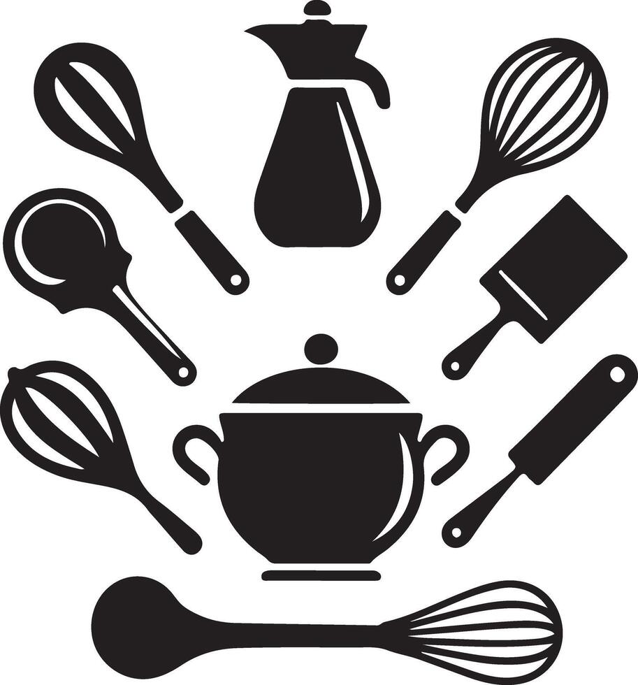 Modern Kitchen Utensil Graphics for Innovative Artworks vector