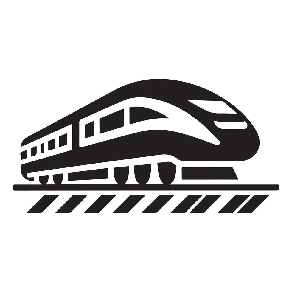 Dynamic Bullet Train Silhouette Illustration vector