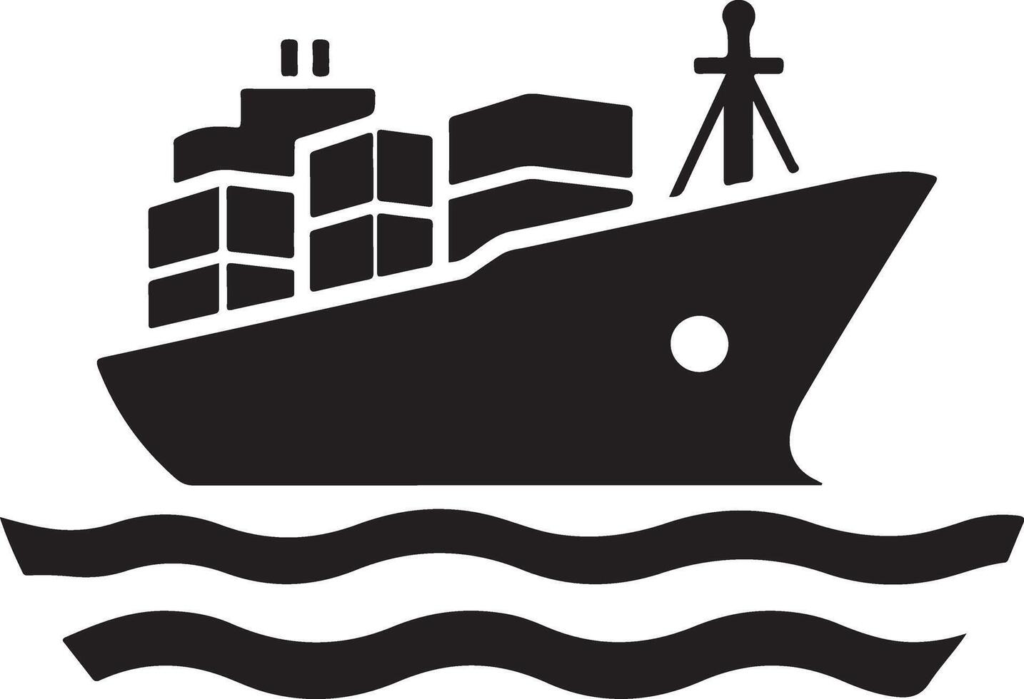 Flexible Cargo Ship Silhouette Graphic for Projects vector