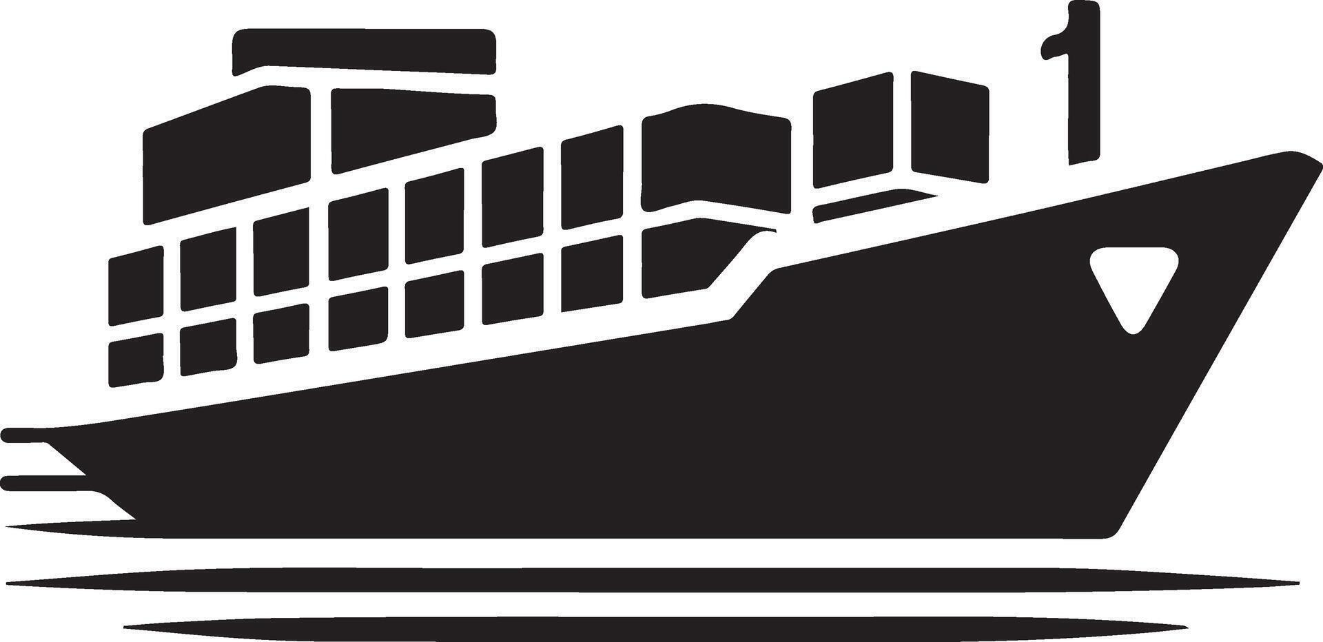 Versatile Cargo Ship Silhouette for Various Uses vector