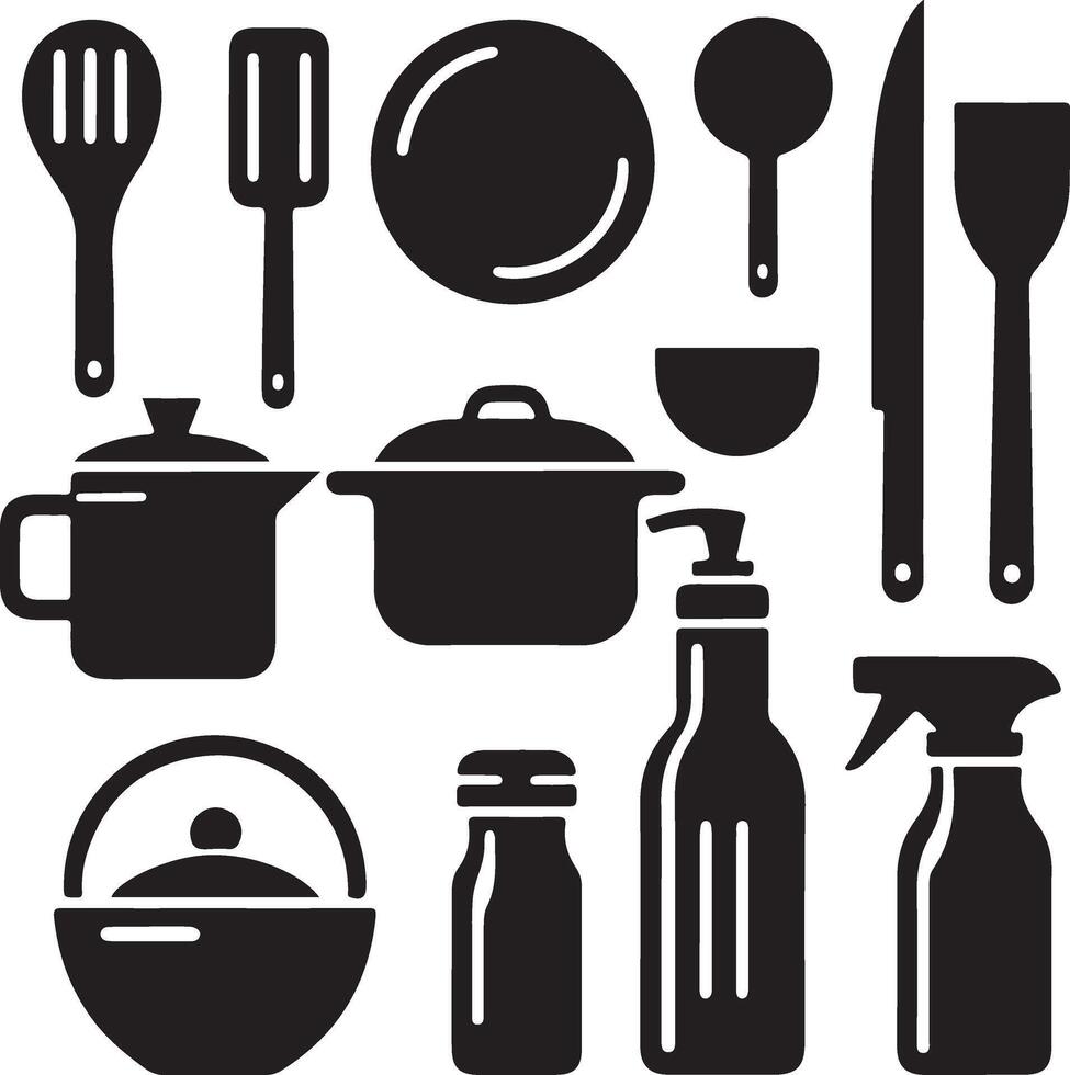Creative Kitchen Utensil Art for Culinary Enthusiasts vector