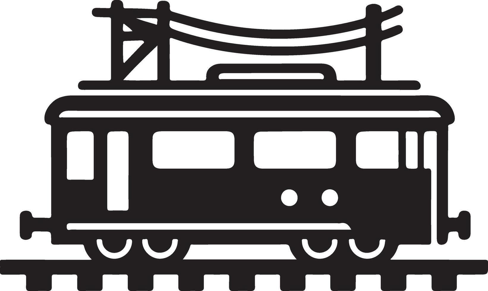 Professional Electric Train Silhouette Graphic for Print vector