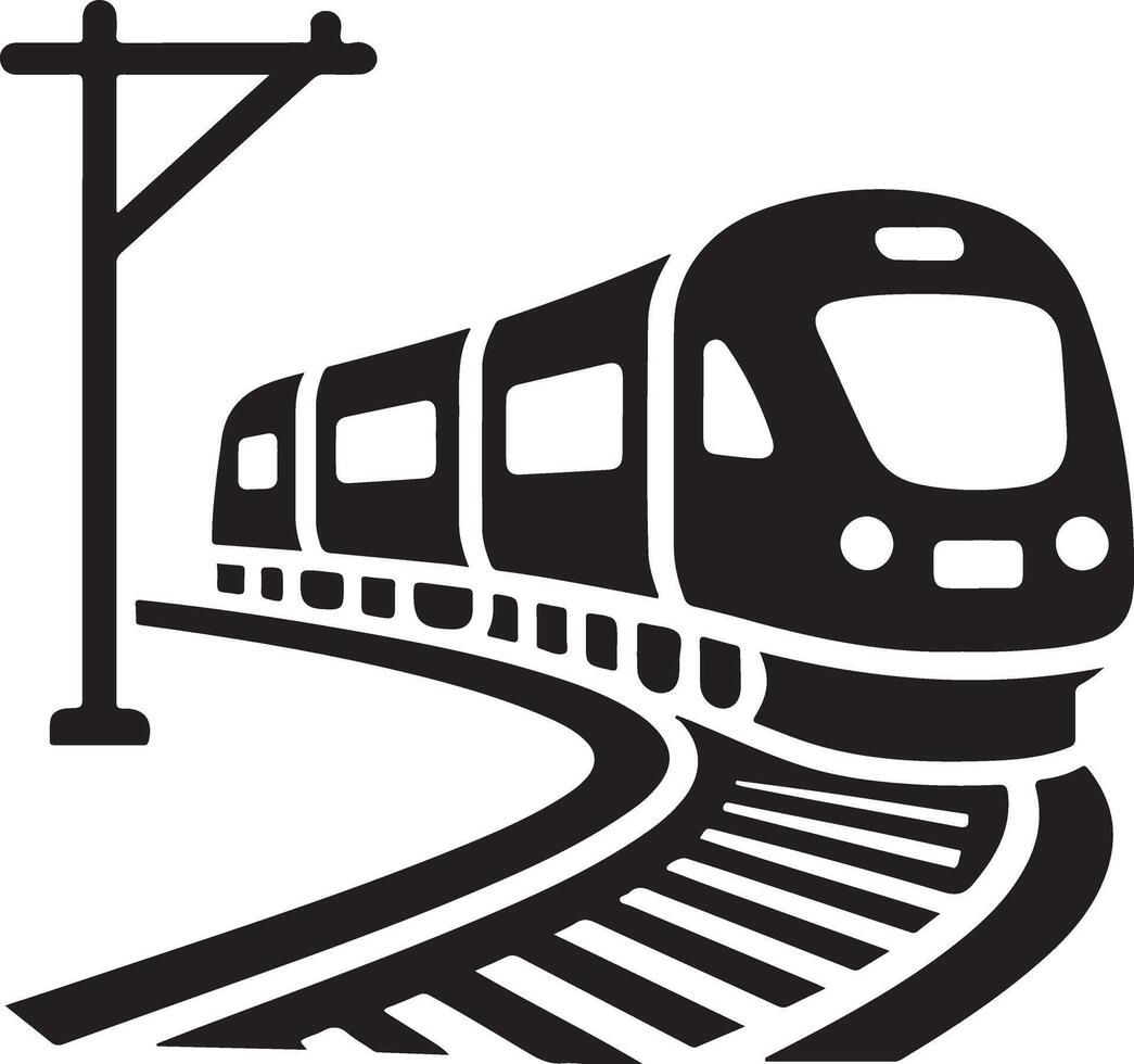 Eye Catching Electric Train Silhouette Art Download vector