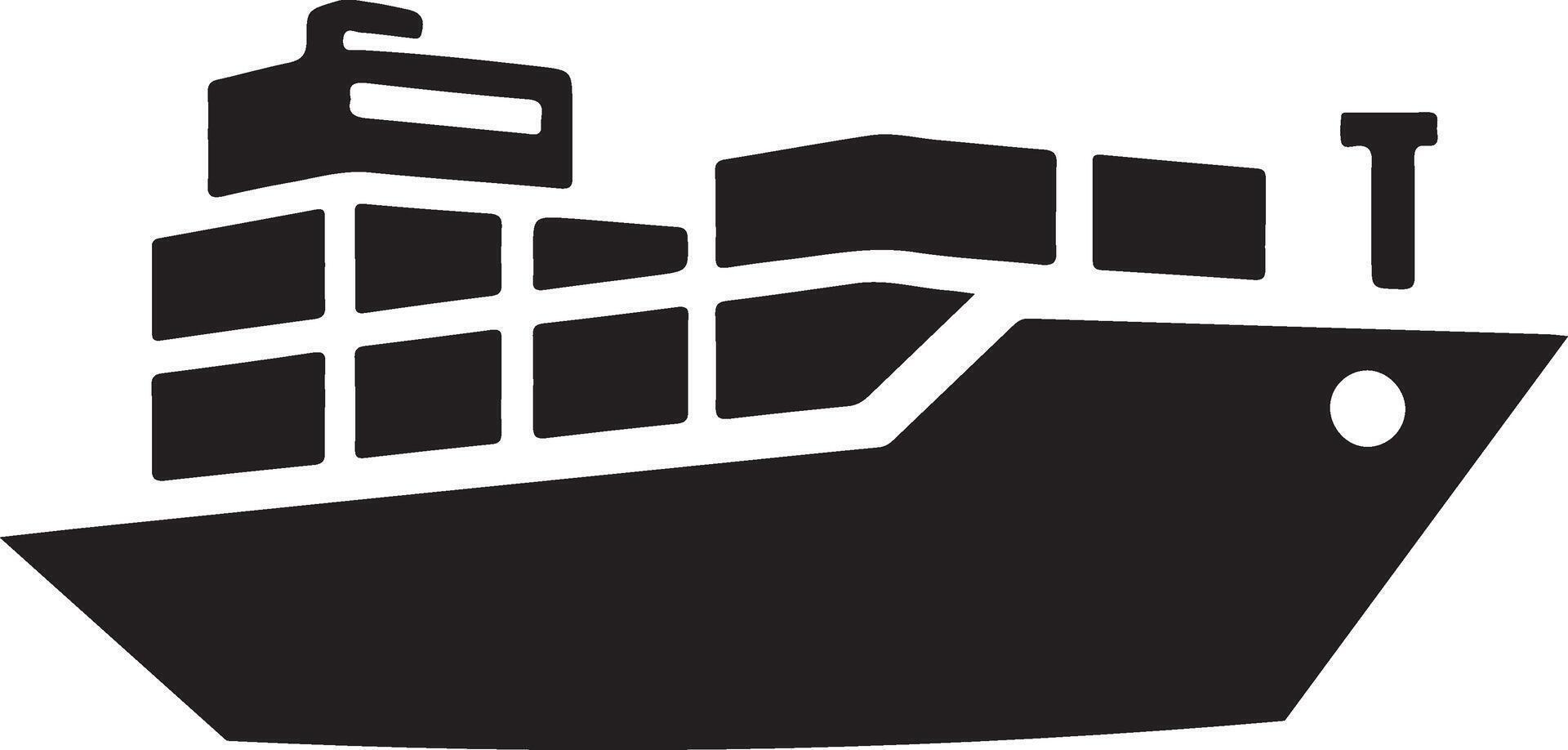 Detailed Cargo Ship Silhouette for Graphics vector