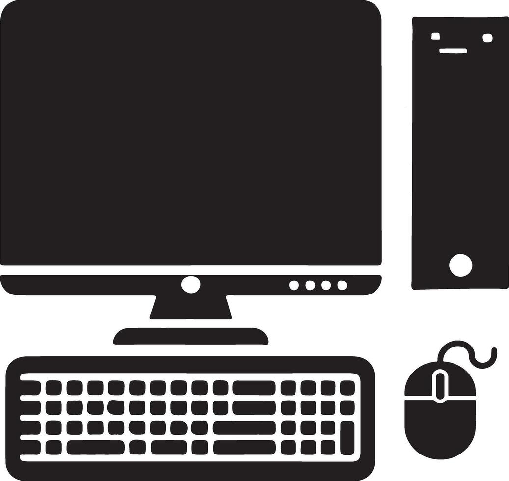High Quality Computer Silhouette Symbol Graphics vector
