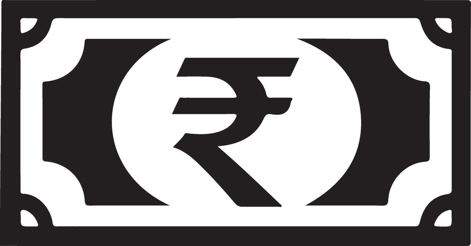 Stunning Indian Rupee Silhouette Design for Your Portfolio vector