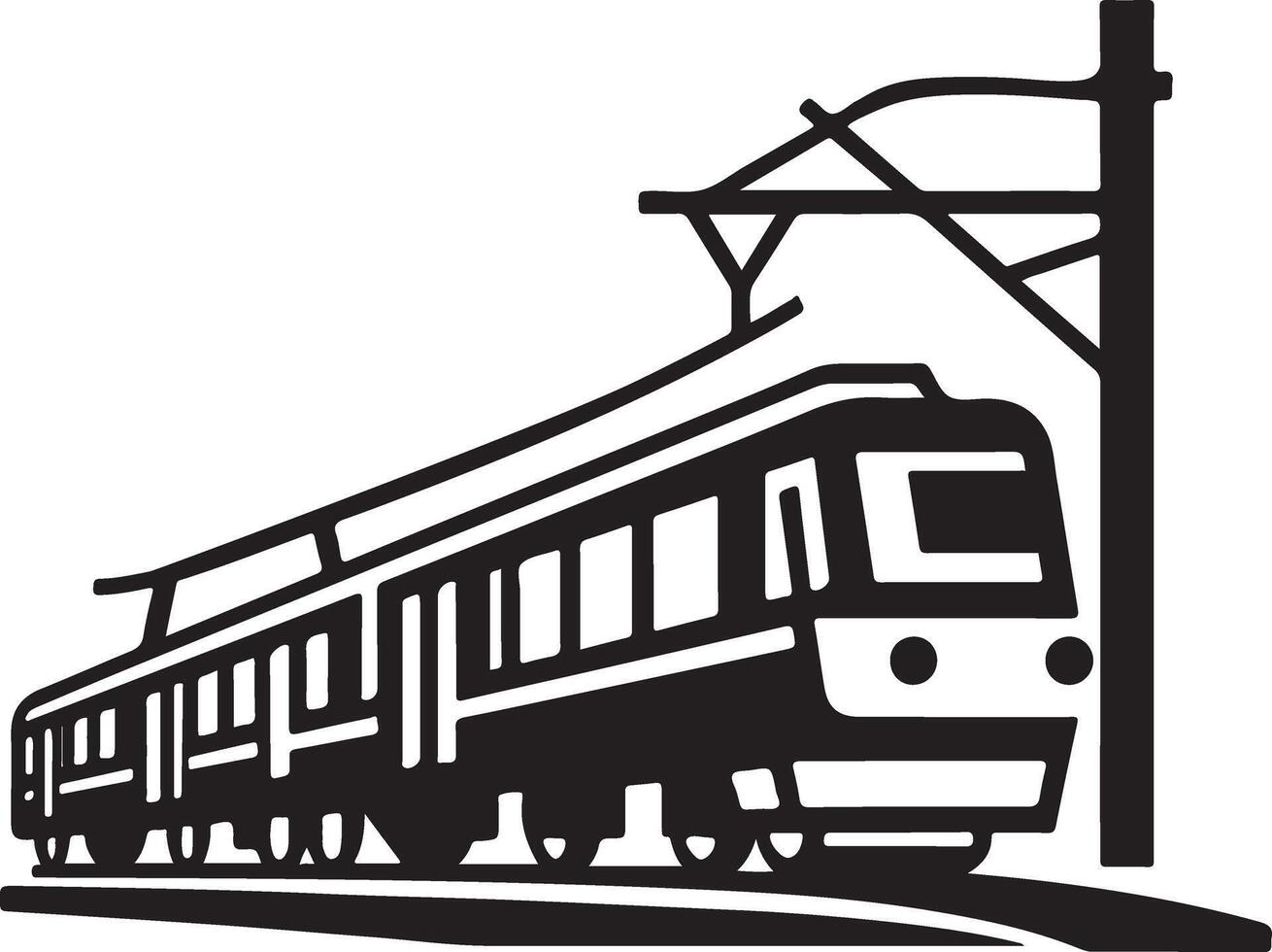 Train Railway Silhouette for Graphic Projects vector