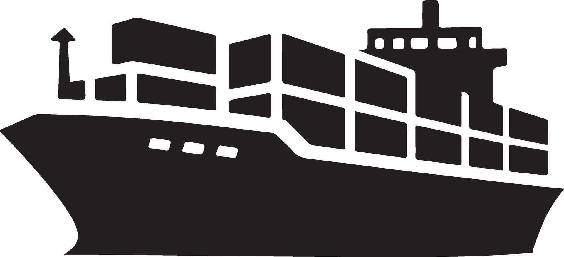 Elegant Cargo Ship Silhouette for Creative Work vector