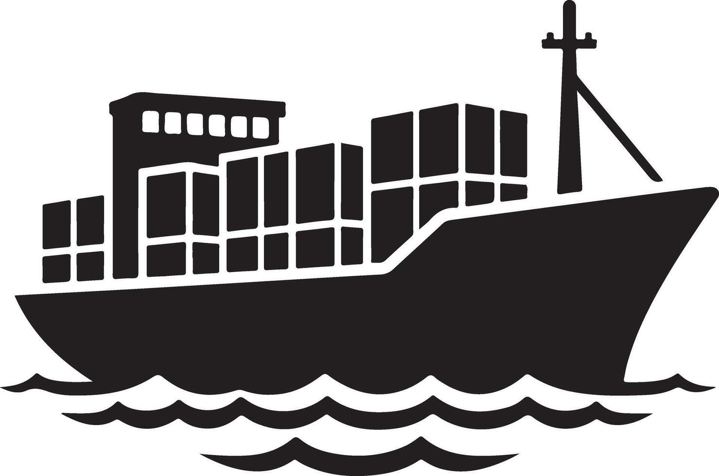 Unique Cargo Ship Silhouette Artwork for Use vector