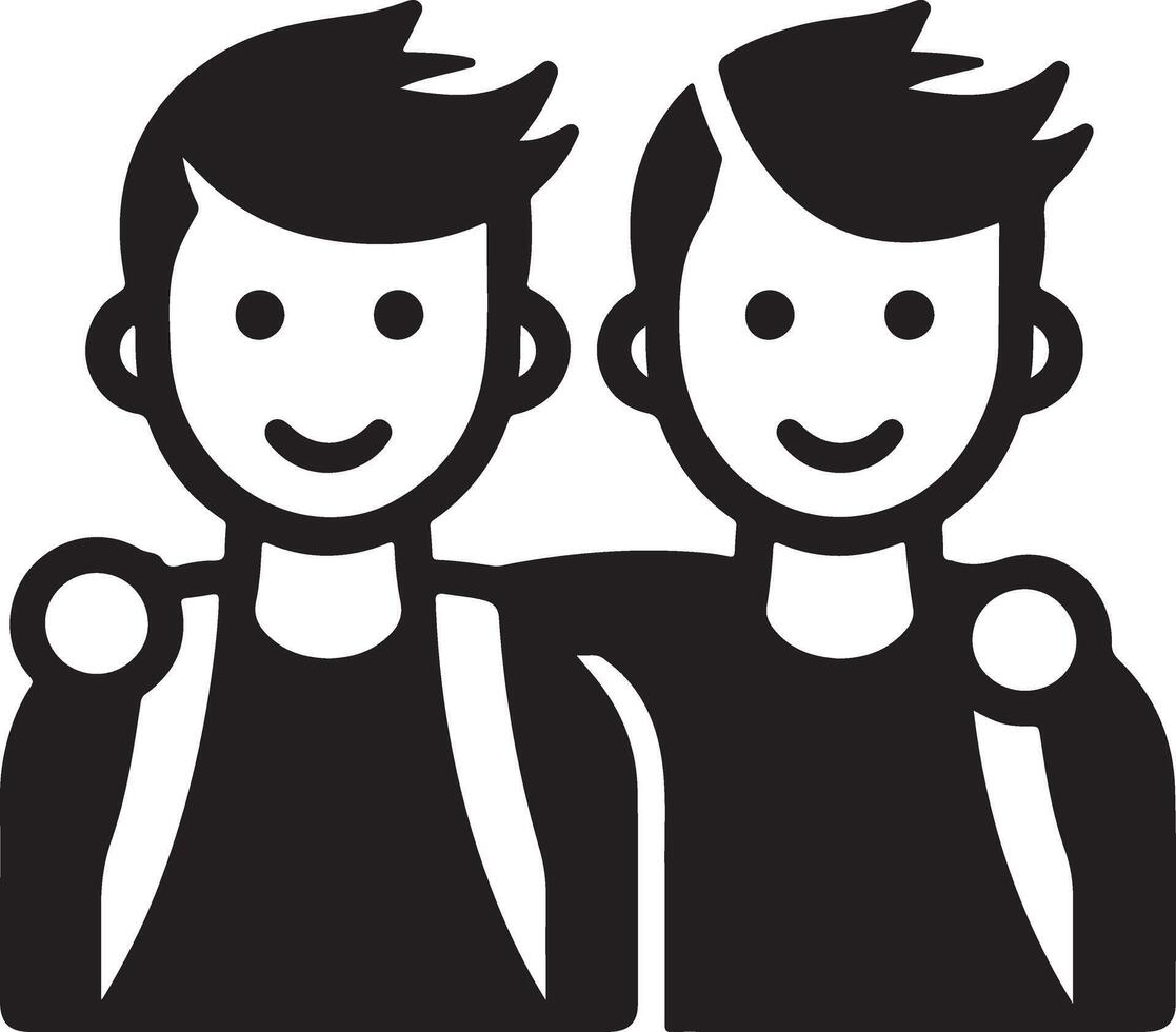 Modern Brother Icon Silhouette Design vector