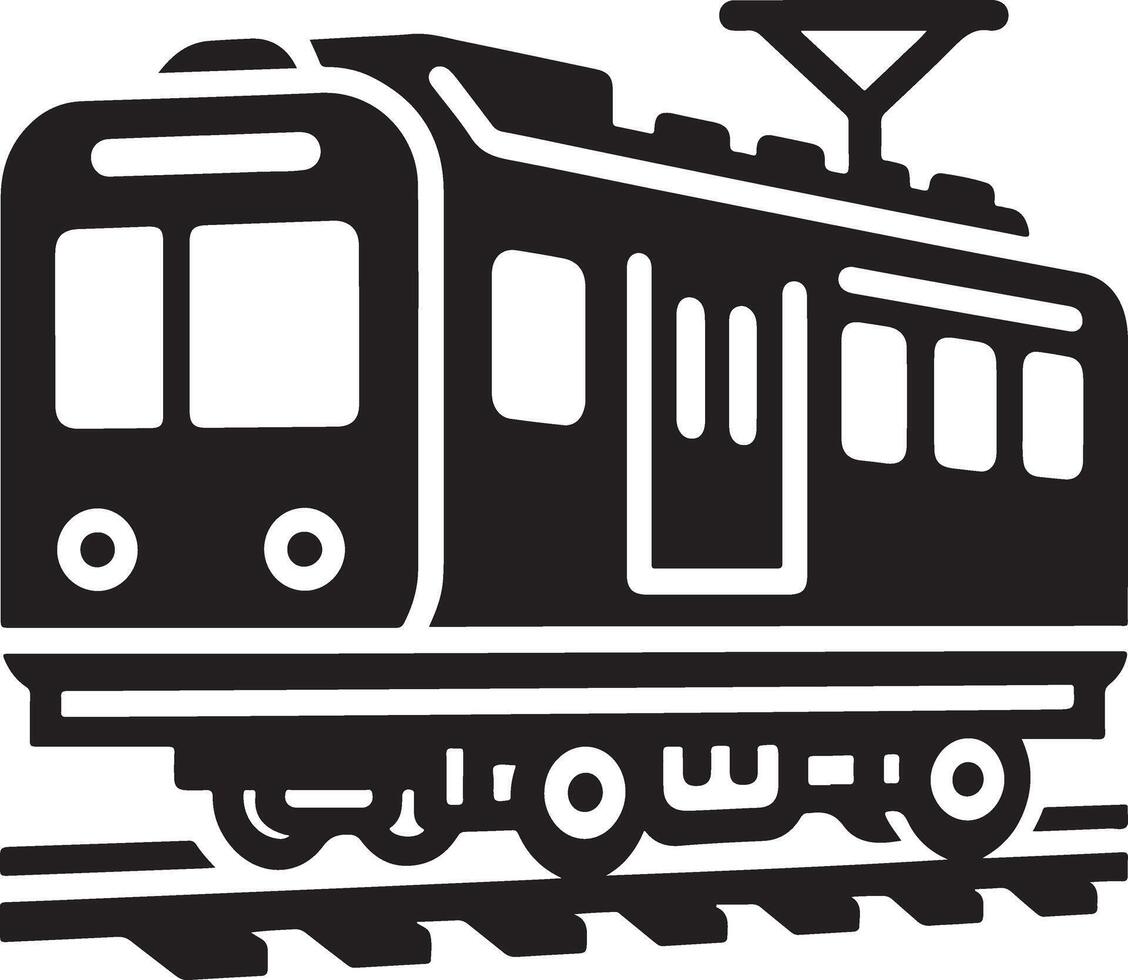 Electric Train Railway Silhouette for Graphic Projects vector