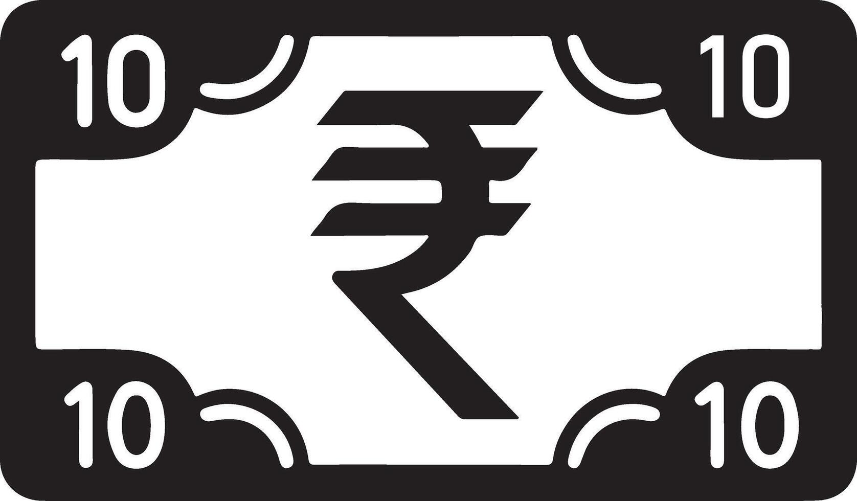 High Quality Indian Rupee Silhouette Artwork for Designers vector