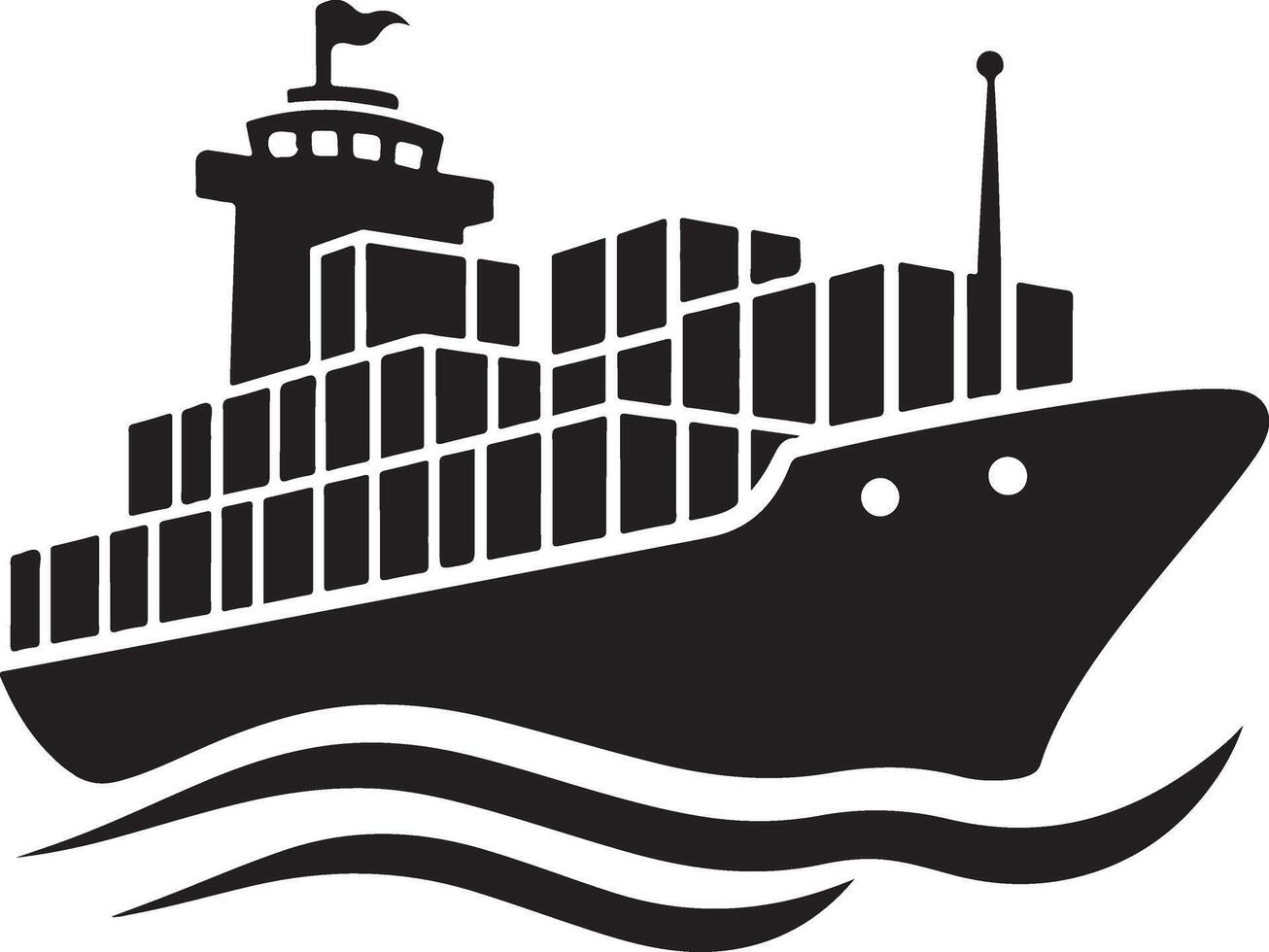 Professional Cargo Ship Silhouette for Designers vector