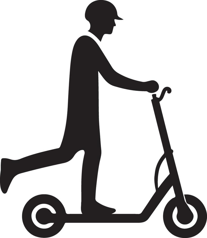 Detailed Electric Scooter Silhouette Design for Graphics vector
