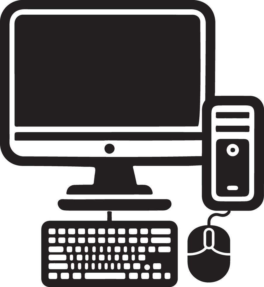 Versatile Computer Silhouette for Designers vector