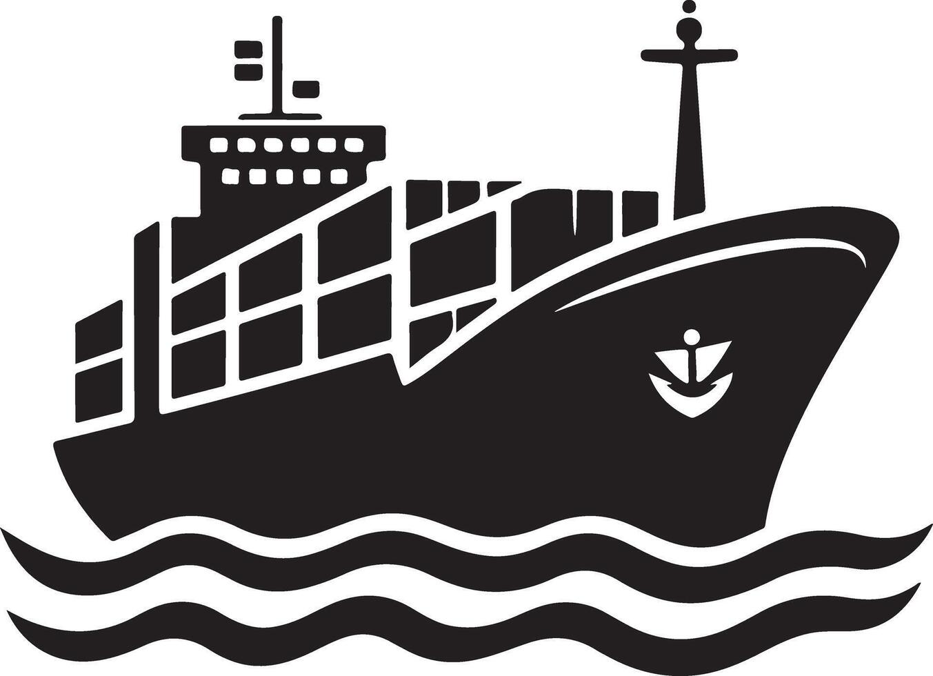 Stylish Cargo Ship Silhouette Design Download vector