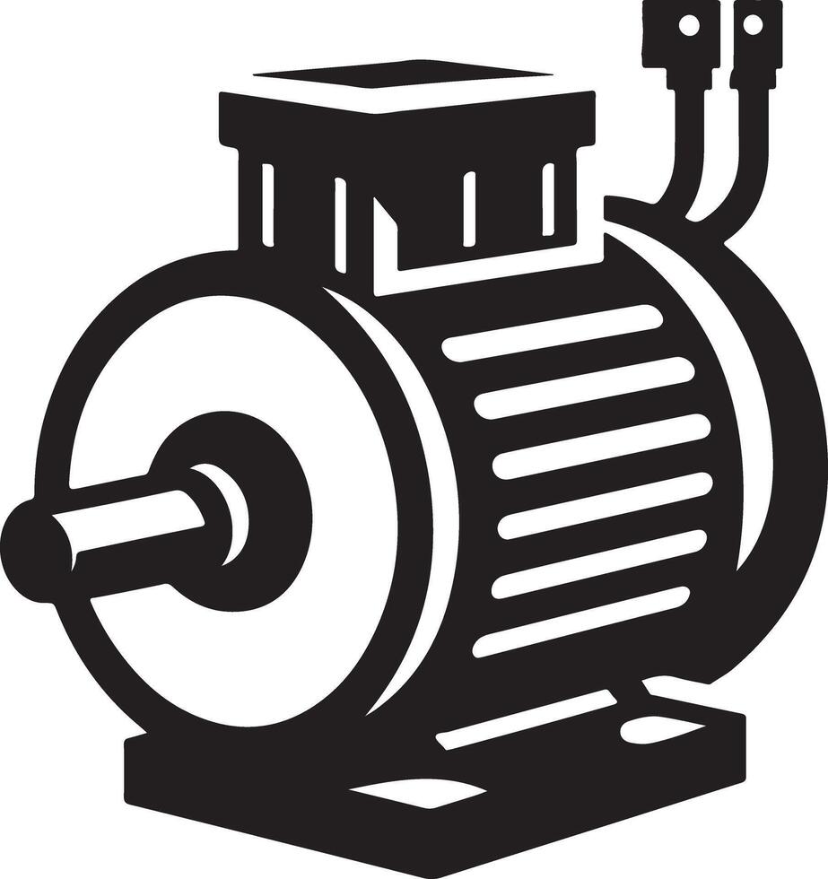 Professional Electric Motor Silhouette Graphic for Designers vector