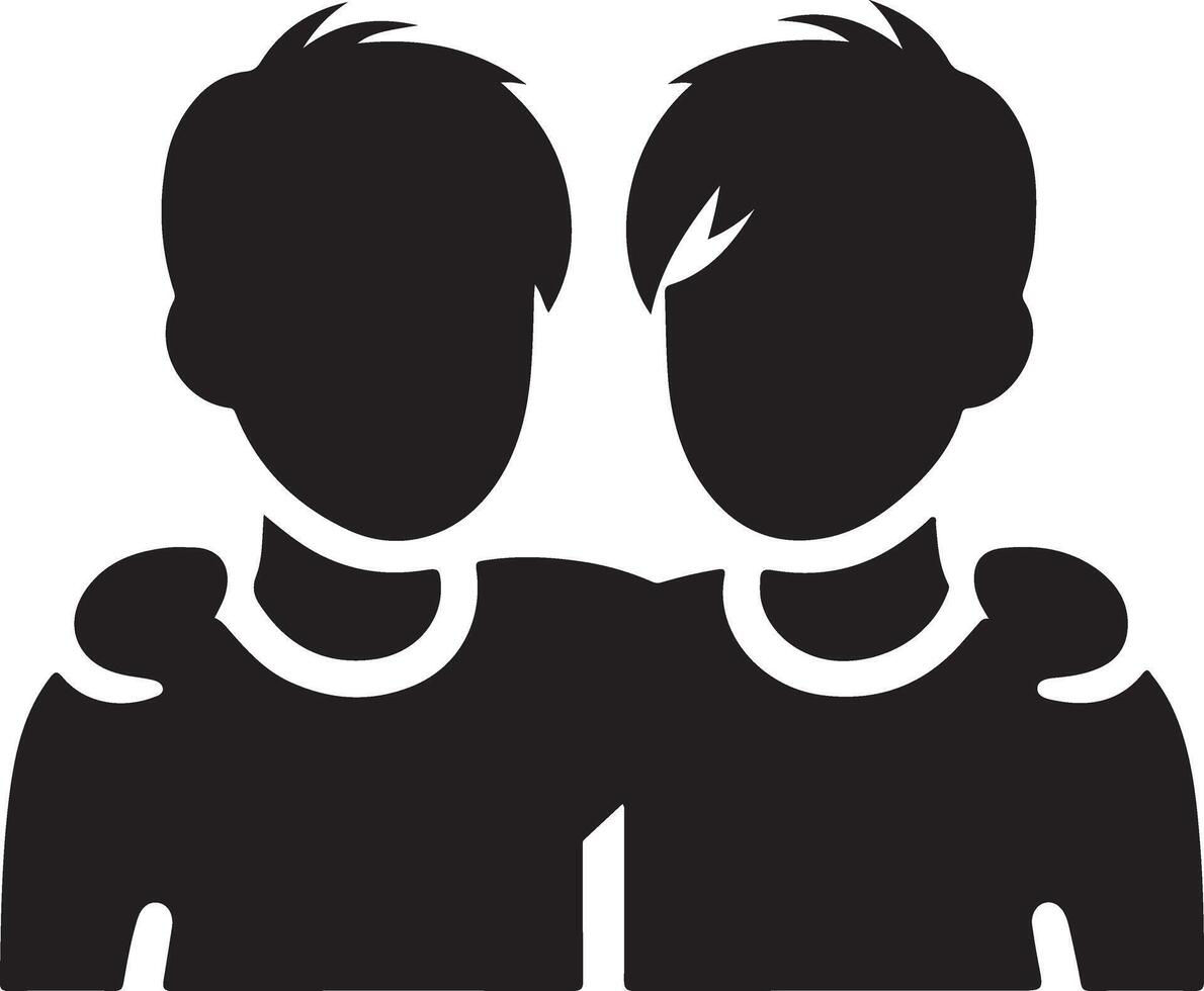Premium Brother Icon Silhouette for Artistic Projects vector