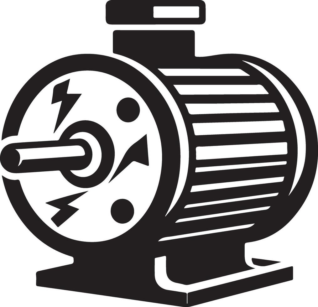 Versatile Electric Motor Silhouette for Creative Use vector