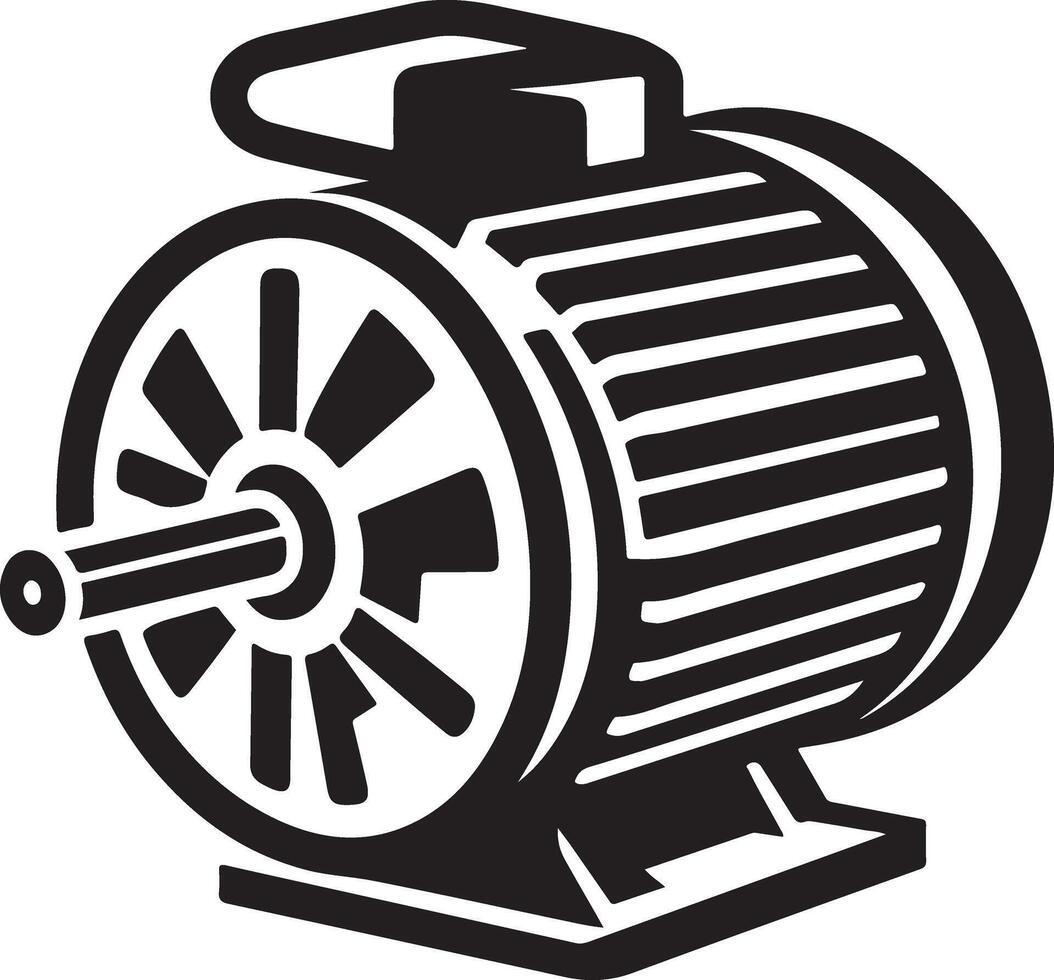 Detailed Illustration of Electric Motor Silhouette vector