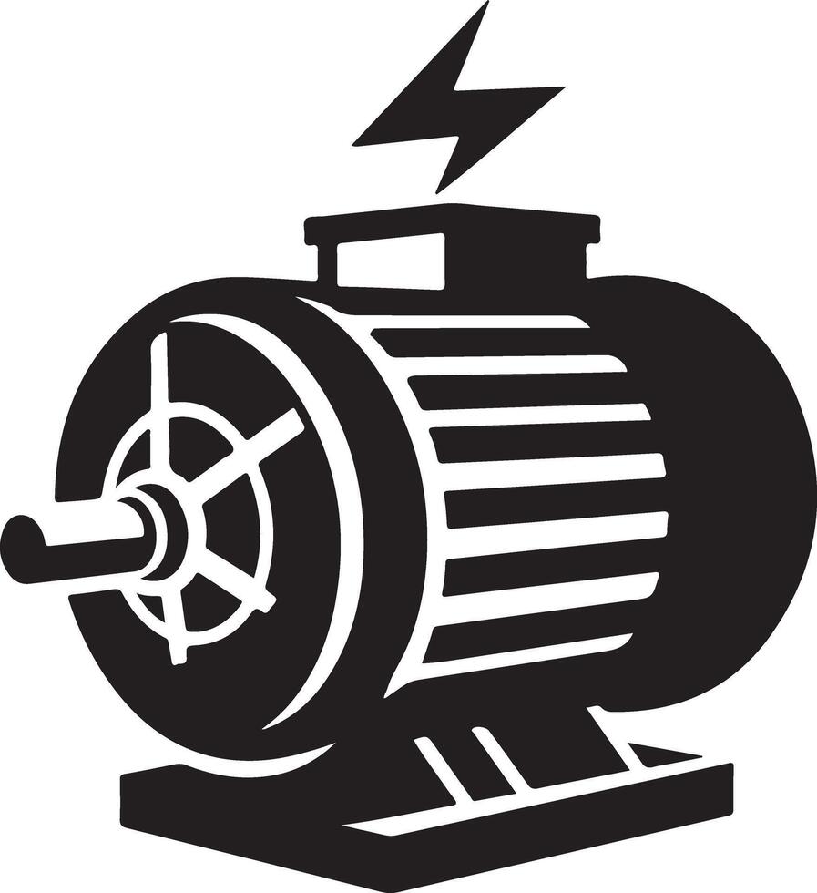 Customizable Electric Motor Silhouette for Print Media vector