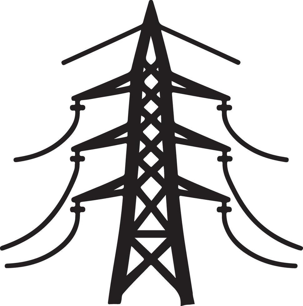 High Quality Electric Pylon Silhouette Design vector