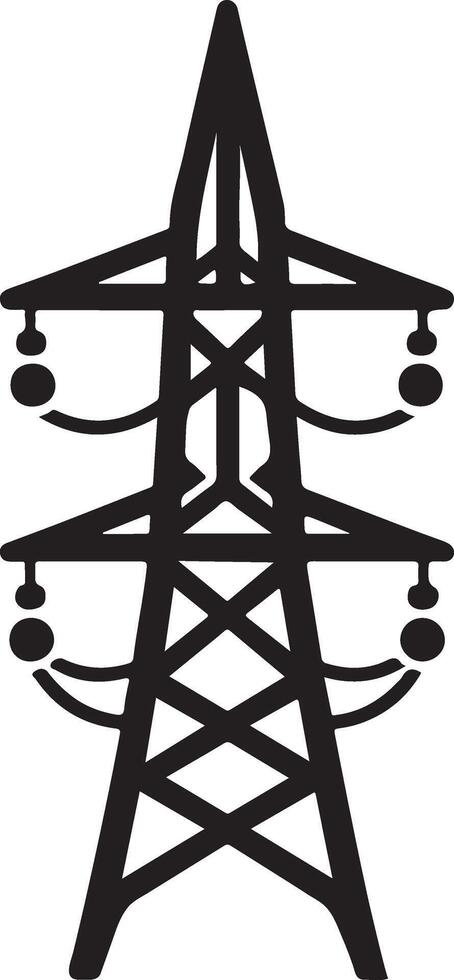 Eye Catching Electric Pylon Silhouette Graphics vector