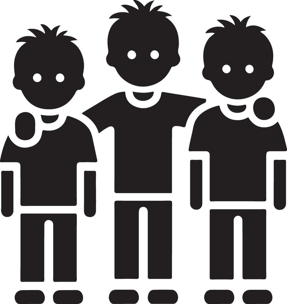 Minimalist Brother Silhouette Illustration for Branding vector