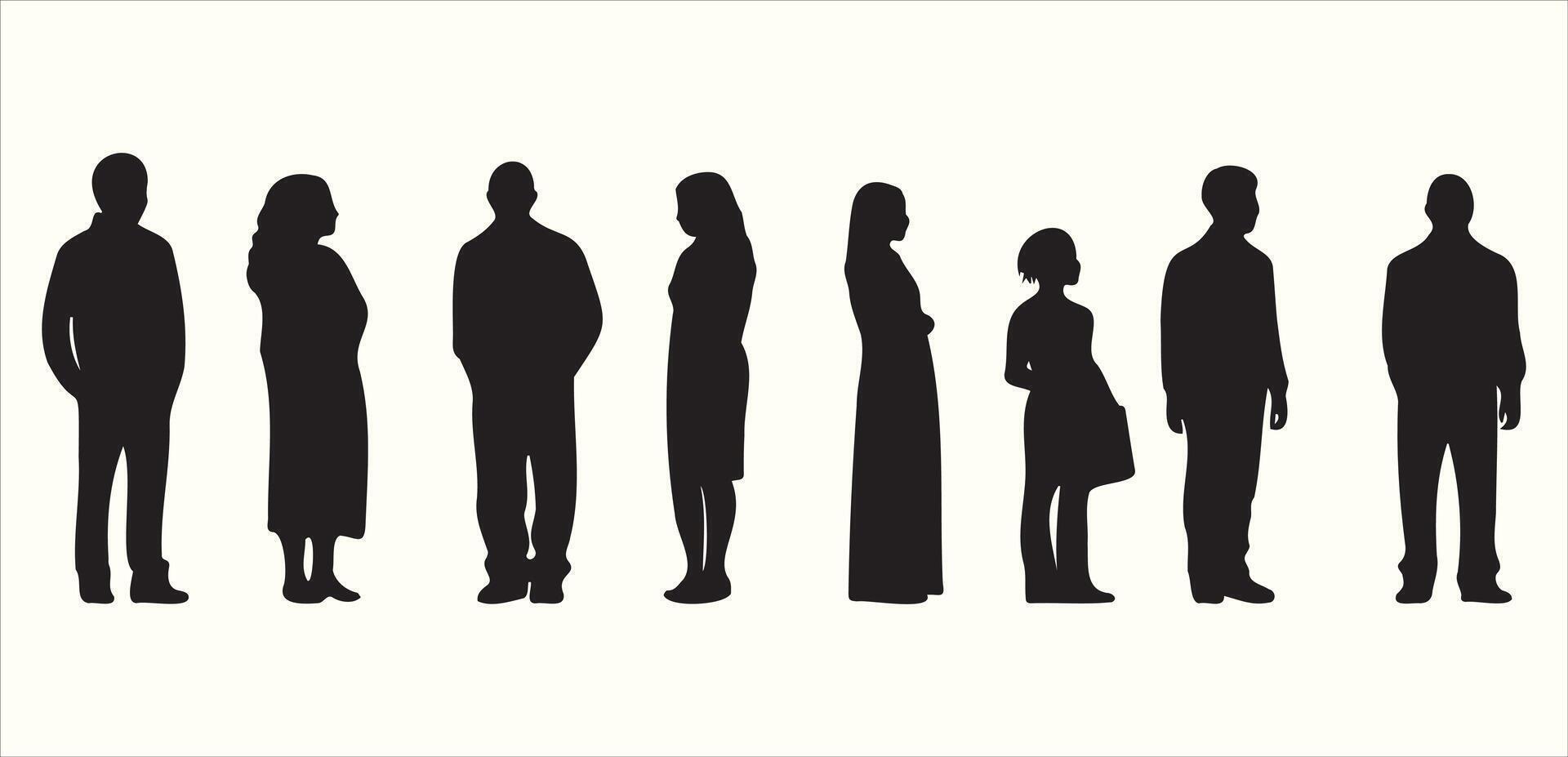 Clean and Minimal People Silhouettes vector