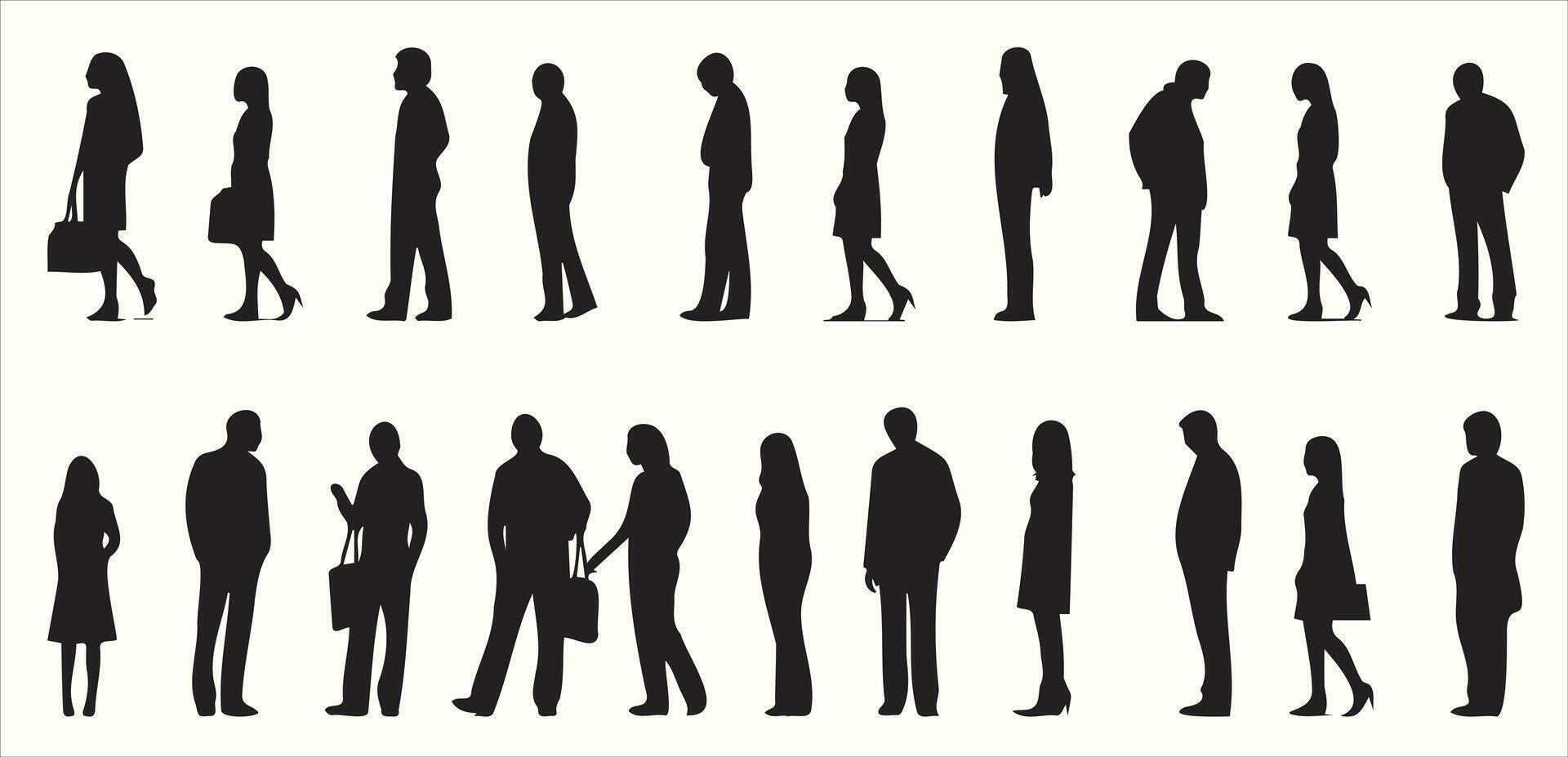Classic Human Silhouettes for Easy Applications vector